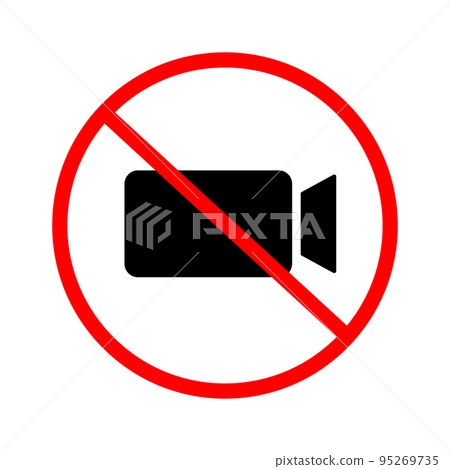 No photography or video recording sign. vector. - Stock Illustration