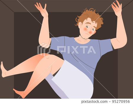 Stressed Man Character Feeling Sadness and Loneliness Sitting in Tight Space Vector Illustration Stressed Man Character Feeling Sadness and Loneliness Sitting in Tight Space Vector Illustration 95270956