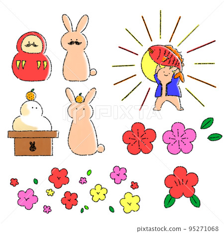 可用於新年的兔子插圖 95271068