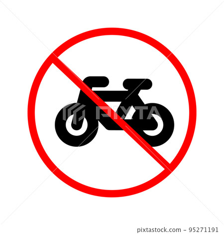 No bicycle parking area. No bicycles allowed. vector. 95271191