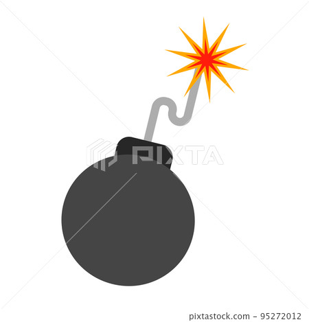 Fire ignited bomb icon. hazardous material. vector. 95272012