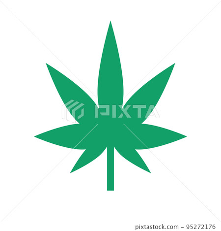 Simple cannabis leaf icon. Marijuana icon. drug. vector. 95272176