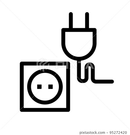 Outlet and socket icon. charging and plugging into an electrical outlet. vector. Outlet and socket icon. charging and plugging into an electrical outlet. vector. 95272420