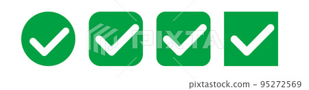 Set of checkbox icons with different rounded corners. vector. 95272569