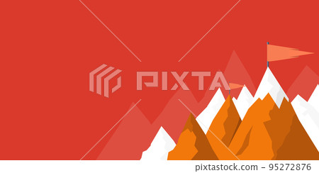 Man On A Mountain Drawing Proud Of His Climbing Success To The Clouds. Athlete On A Cliff Celebrating Achievement Ascending To The Top. Sports Guy Reaching The Sky. 95272876