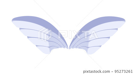 Wings white composed of 3d geometric shapes, isolated abstract symbol, butterfly or angel Wings white composed of 3d geometric shapes, isolated abstract symbol, butterfly or angel 95273261