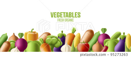 3d render cartoon icons of vegetables, group to the bottom of the canvas, isolated 3d render cartoon icons of vegetables, group to the bottom of the canvas, isolated 95273263