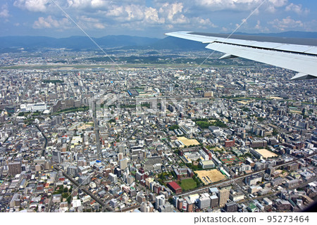 Aerial photography above Fukuoka City 95273464