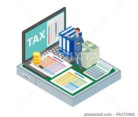 Image illustration of tax accountant and tax office staff 95273468