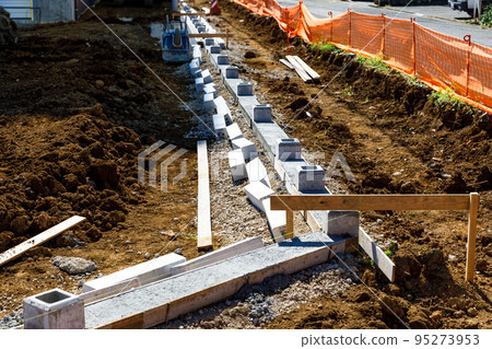 Factory construction site Fence exterior construction Factory construction site Fence exterior construction 95273953