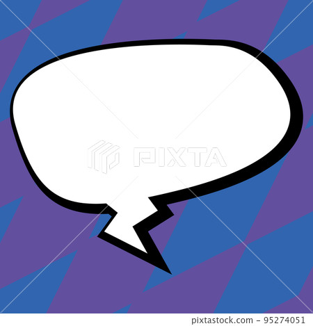 Comic Blank Speech Bubble With Copy Space Over Circular Color Background Design. Empty Template In Explosion Framework Representing Advertisement And Promoting Business. 95274051