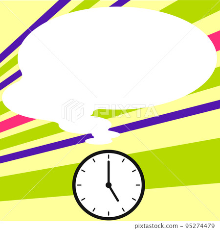 Presenter With Conversation Bubble Showing New Announcement. Colleague Speech Balloon Presenting Fresh And Important News Messages. 95274479