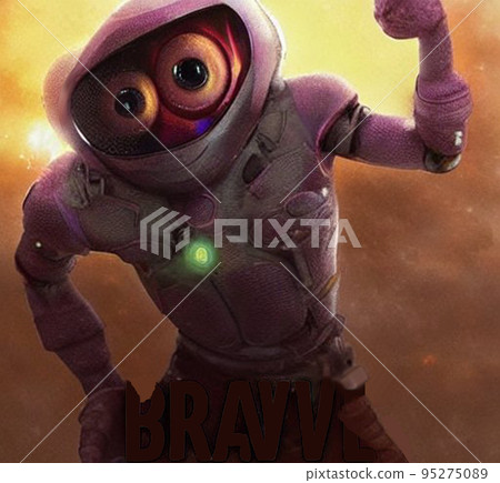 An alien with a serious body and off-kilter eyes An alien with a serious body and off-kilter eyes 95275089