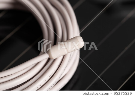 Temperature sensor for infrared floor heating, macro. Copy space for text, thermostat Temperature sensor for infrared floor heating, macro. Copy space for text, thermostat 95275529