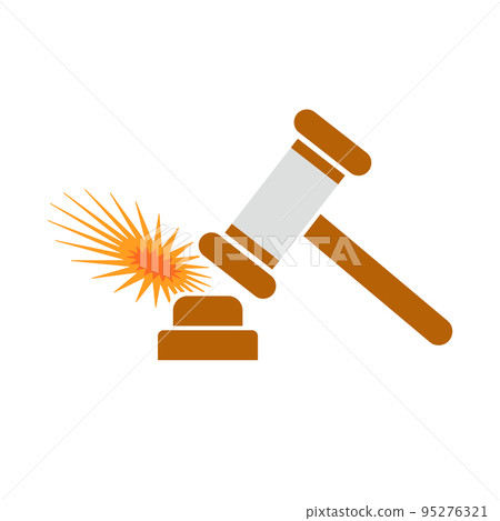 Gavel icon. judgment of the court. trial. vector. 95276321