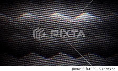 Psychedelic noisy cyberpunk bad tv effect, monochrome and iridescent background.  95276572