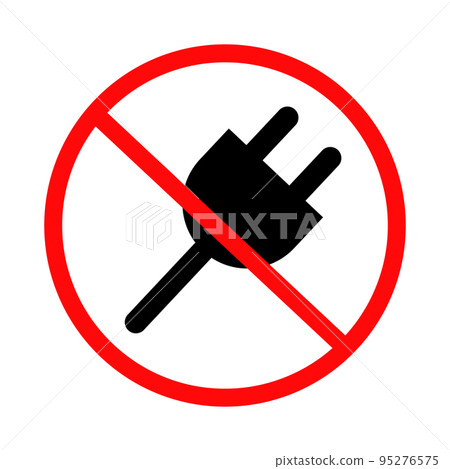 No charging icon. Unusable outlet. During socket failure. vector. No charging icon. Unusable outlet. During socket failure. vector. 95276575