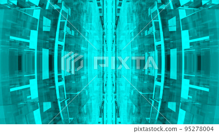 An orderly array of cube-shaped objects made of crystal material. Shaping a luminous futuristic abstract space An orderly array of cube-shaped objects made of crystal material. Shaping a luminous futuristic abstract space 95278004
