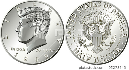 Vector United States coin Half dollar Vector United States coin Half dollar 95278343
