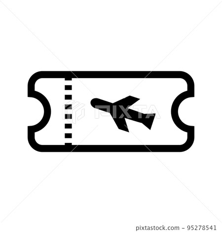 簡單的機票圖標。國際旅行的機票。向量。 95278541