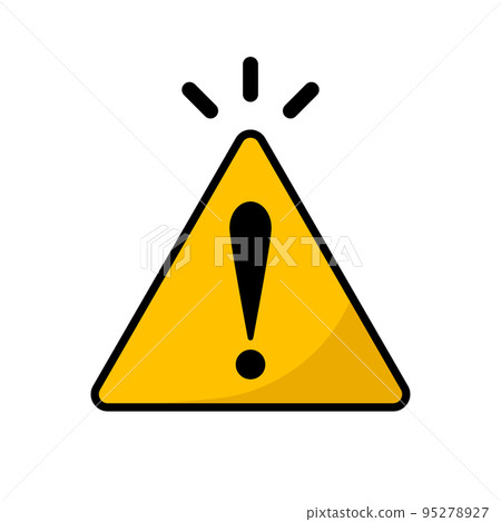 流行注意圖標。強調符號和感嘆號圖標。向量。 流行注意圖標。強調符號和感嘆號圖標。向量。 95278927