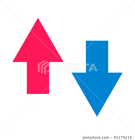 上升和下降箭頭圖標集。營業額或利潤數據。投資財富。向量。 95279218
