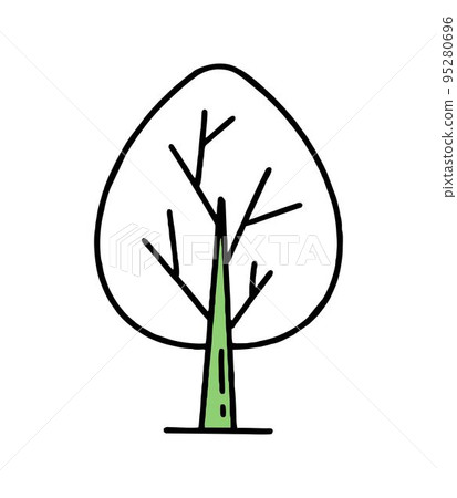 Tree. Co2 concept of climate change. Recycling. Vector isolated doodle Tree. Co2 concept of climate change. Recycling. Vector isolated doodle 95280696