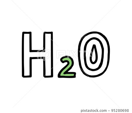 Formula water H2O. Co2 concept of climate change. Recycling. Vector isolated doodle Formula water H2O. Co2 concept of climate change. Recycling. Vector isolated doodle 95280698