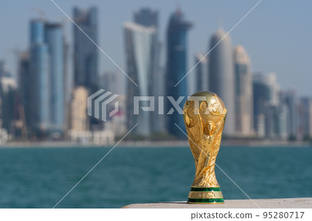 FIFA World Cup Trophy on the Doha corniche, Qatar. FIFA World Cup Trophy on the Doha corniche, Qatar. 95280717