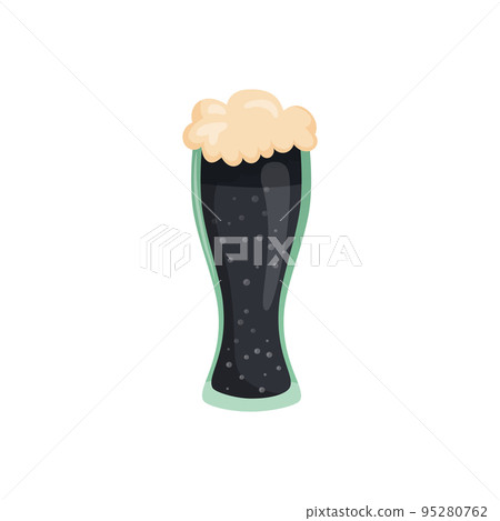 Glass of fresh dark foamy beer - Vector Glass of fresh dark foamy beer - Vector 95280762