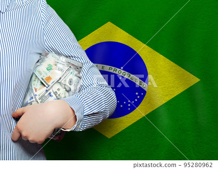 Business, banking, finance and currency exchange in Brazil concept 95280962