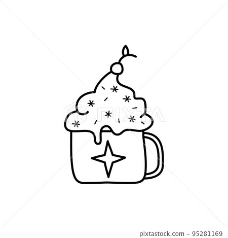 Christmas line icon from the Christmas camping series. Happy Holidays symbol and elements. Stock winter vector. Enamel mug Christmas line icon from the Christmas camping series. Happy Holidays symbol and elements. Stock winter vector. Enamel mug 95281169