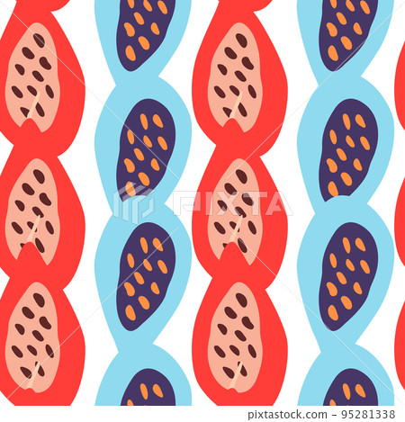 seamless pattern with papayas. Papaya ornament background. Fruits backdrop. seamless pattern with papayas. Papaya ornament background. Fruits backdrop. 95281338