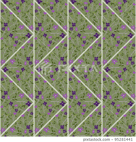 Vintage flower mosaic seamless pattern. Floral ornament. Pretty botanical backdrop. 95281441
