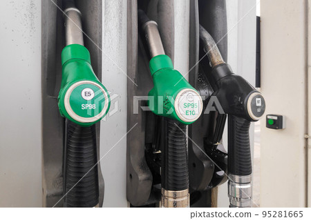 Close-up on gas pumps Close-up on gas pumps 95281665