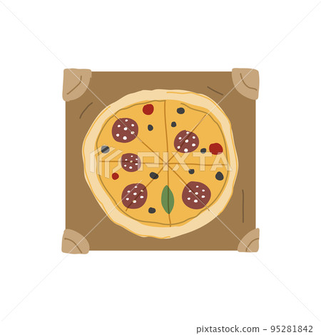 Italian pizza with tomato and mushrooms for your design 95281842