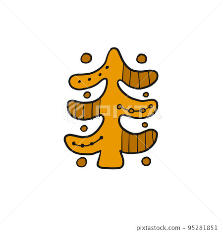 Art tree isolated on white. Scandinavian folk style ornament Art tree isolated on white. Scandinavian folk style ornament 95281851