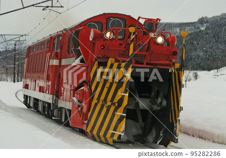 Shinetsu Main Line Nihongi-Sekiyama JR East DD53-2 (Nagaoka) Special Snow Plow Train Tokusetsu 95282286