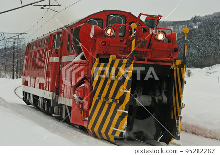 Shinetsu Main Line Nihongi-Sekiyama JR East DD53-2 (Nagaoka) Special Snow Plow Train Tokusetsu 95282287