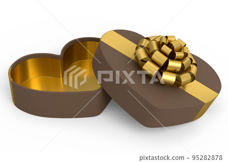 Gift boxes heart shaped with ribbon and bow isolated on white background. Gift boxes heart shaped with ribbon and bow isolated on white background. 95282878