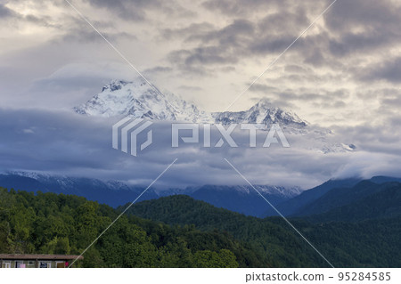 Annapurna south peak and Hiunchuri peak seen from Dhampus, Nepal / Dhampus, Nepal Annapurna south peak and Hiunchuri peak seen from Dhampus, Nepal / Dhampus, Nepal 95284585