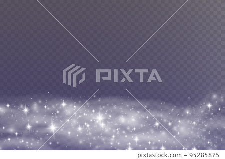 Winter blizzard with sparkles of snow on a transparent background, cold winter wind, cold. Christmas night, holiday illustration. Winter blizzard with sparkles of snow on a transparent background, cold winter wind, cold. Christmas night, holiday illustration. 95285875
