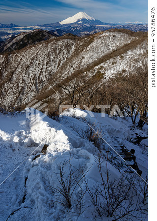 Tanzawa mountains in winter · Nabebarasan and Mt. Fuji 95286476