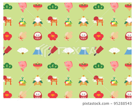 可愛的新年圖標壁紙_綠色 可愛的新年圖標壁紙_綠色 95288543