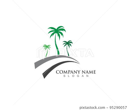 Palm or coconut tree summer logo template vector illustration 95290057