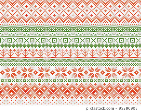 Knitted background with nordic pattern 95290905