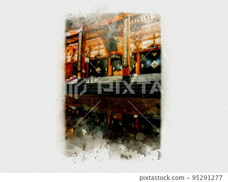 Japanese temple, beautiful shrine reflected on the surface of the water after rain, Asakusa temple Japanese temple, beautiful shrine reflected on the surface of the water after rain, Asakusa temple 95291277