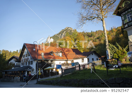 小鎮，德國，德國巴伐利亞，施旺高鎮，小さな町、ドイツ、バイエルン、ドイツ、シュヴァンガウ、town 95292547