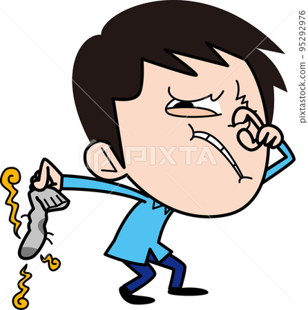 拿著臭襪子摀鼻子的男人 95292976