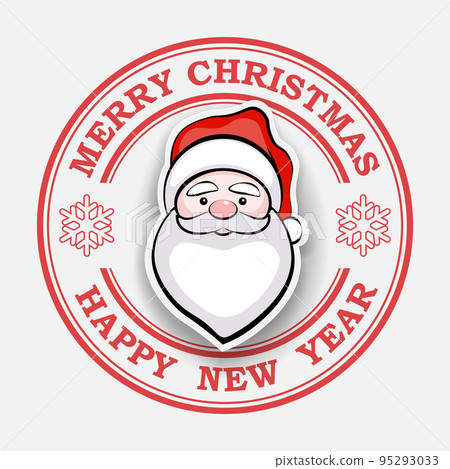 Print with silhouette of Santa Claus in red cap, design component 95293033